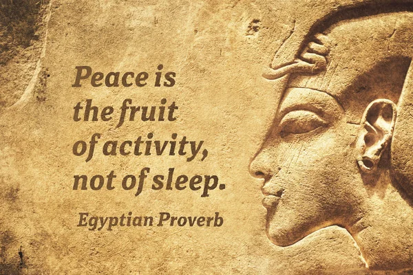 Paz Fruto Atividade Antiga Citação Provérbio Egípcio — Fotografia de Stock