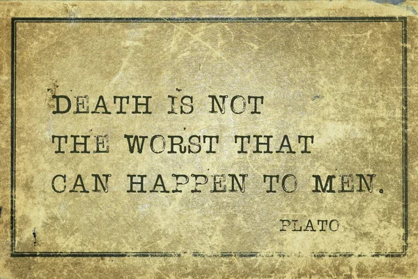 Ölüm erkekler için - olabilecek kötü antik Yunan filozofu Platon alıntı grunge vintage karton üzerinde baskılı değil
