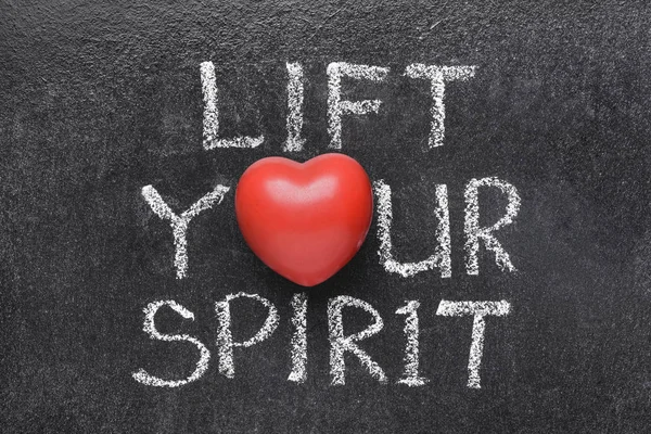 Lift You Spirit Phrase Handwritten Blackboard Heart Symbol Instead — Stock Photo, Image