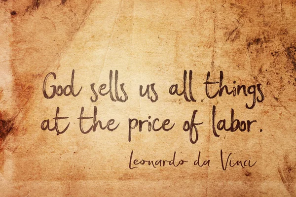 Bůh Nás Prodává Všechny Věci Cenu Práce Starobylé Italský Malíř — Stock fotografie