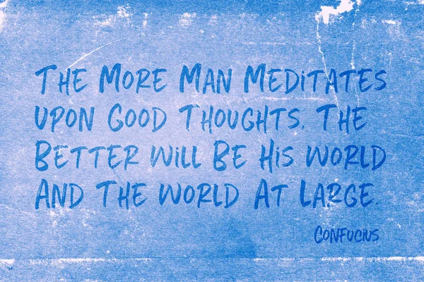Больше Человек Медитирует Хорошие Мысли Лучше Будет Мир Мир Целом — стоковое фото