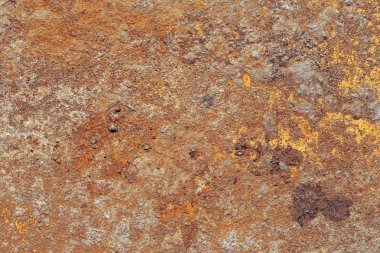 high detail corroded rusty surface with red and yellow fungus spots clipart