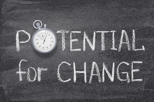 Potential Change Phrase Handwritten Chalkboard Vintage Precise Stopwatch Used Instead — Stock Photo, Image