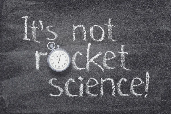 Det Inte Rocket Science Utropstecken Skrivit Svarta Tavlan Med Vintage — Stockfoto