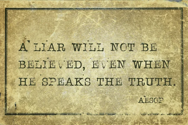 Mentiroso Creerá Incluso Cuando Dice Verdad Famoso Narrador Griego Antiguo — Foto de Stock
