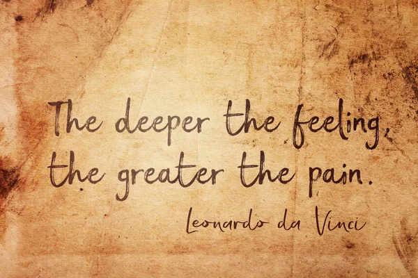 Głębsze Uczucie Tym Większy Ból Starożytnych Włoski Malarz Leonardo Vinci — Zdjęcie stockowe