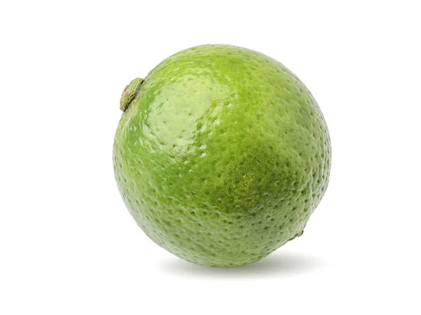 Hela Grön Lime Frukt Isolerad Vit Bakgrund — Stockfoto
