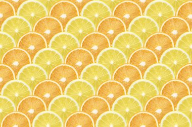 taze portakal ve limon dilim çapraz çizgili