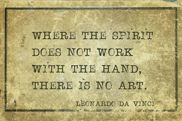 Spirit Does Work Hand Art Ancient Italian Artist Leonardo Vinci — Stock Photo, Image