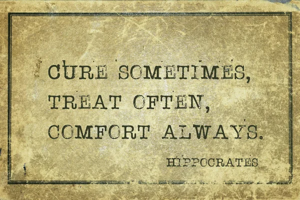 Komfort zawsze Hipokrates — Zdjęcie stockowe