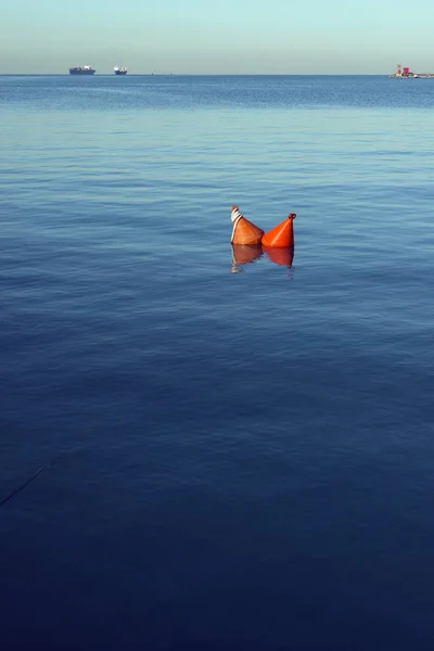 Red buoys seascape — Stock Photo, Image