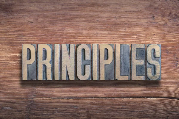 Principles letters wood — Stock Photo, Image