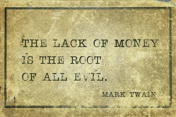 Falta de dinheiro Twain — Fotografia de Stock