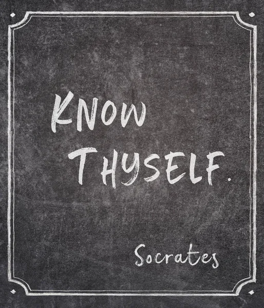 Know tyself Sokrates cytat — Zdjęcie stockowe