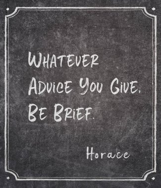 kısa Horace alıntı olmak