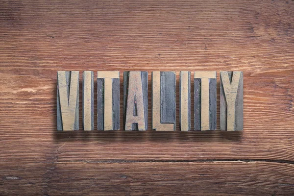 Vitaliteit letters hout — Stockfoto