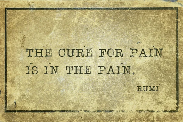 Cure for pain Rumi — Stock Photo, Image