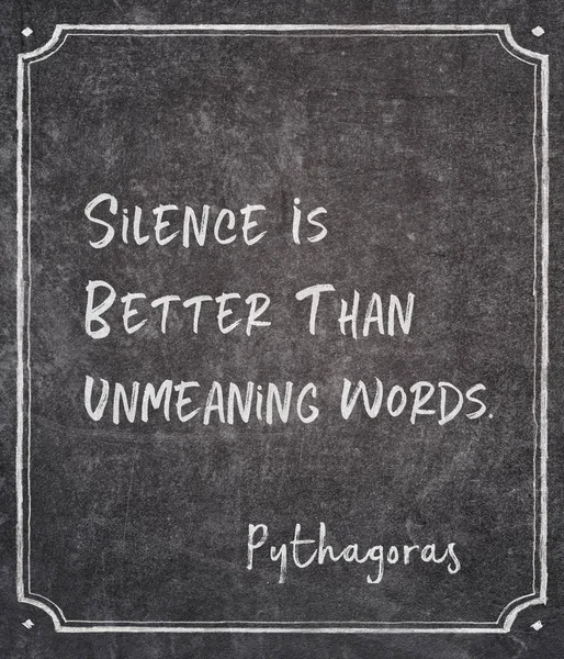 Il silenzio è meglio Pitagora — Foto Stock