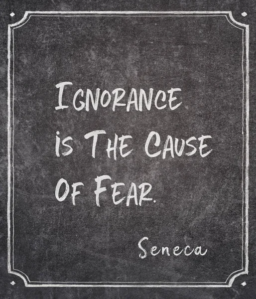 Oorzaak van angst Seneca citeer — Stockfoto