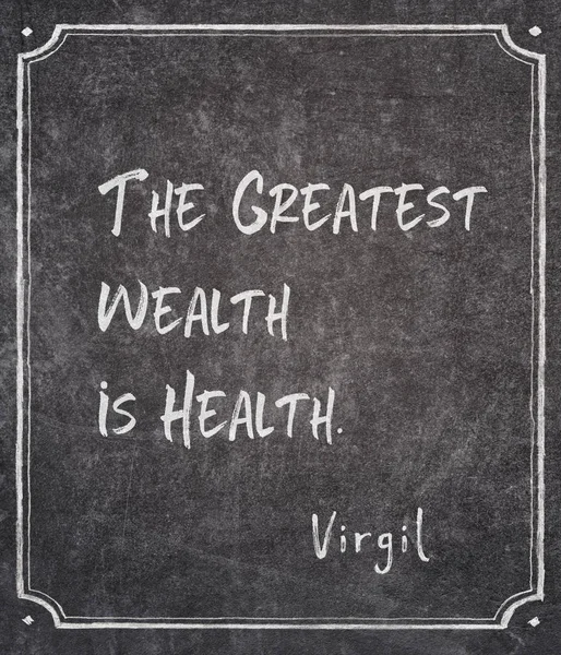 Maior riqueza citação Virgil — Fotografia de Stock