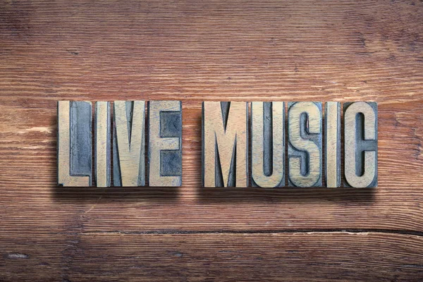 Live music phrase wood — Stock Photo, Image