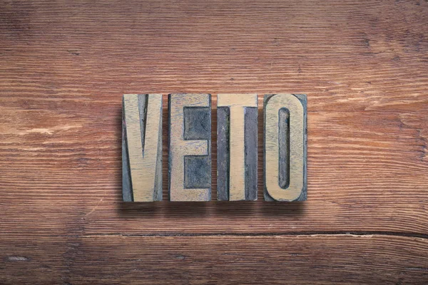 Veto word wood — Stock fotografie