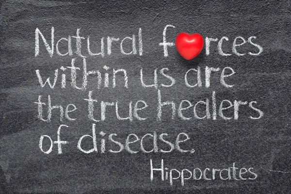 Natural Forces True Healers Disease Ancient Greek Physician Hippocrates Quote — Stock Photo, Image