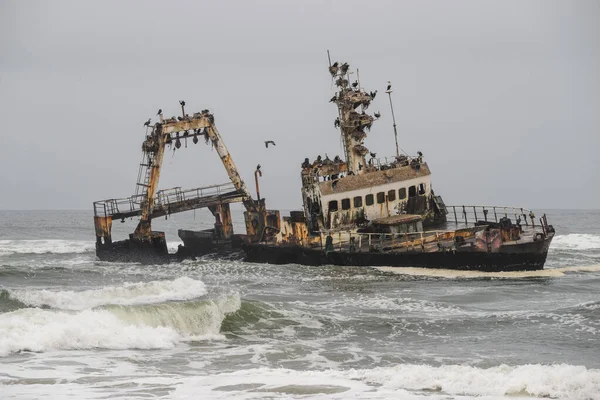 Ship Wrecking Place Skeleton Coast Namibia — Stock Photo, Image