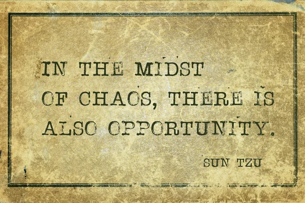 Midst Chaos Also Opportunity Ancient Chinese Strategist Ond Writer Sun — Stock Photo, Image