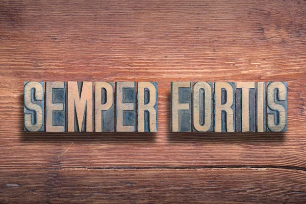 Semper Fortis Fortis Forntida Latin Säger Mening Alltid Modig Kombinerat — Stockfoto