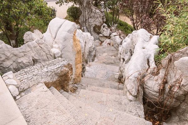 Pedra Passos Paisagem Caminho Jardim Chinês — Fotografia de Stock