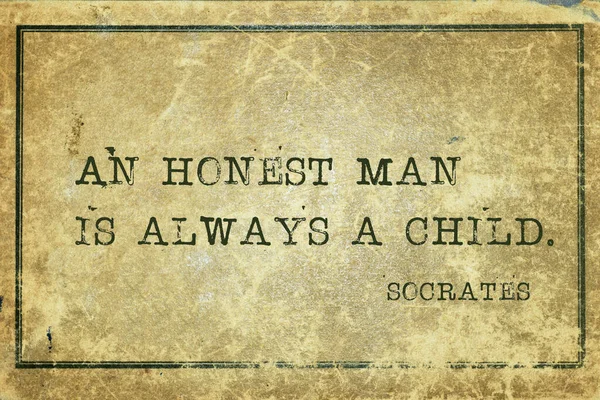 Honest Man Always Child Ancient Greek Philosopher Socrates Quote Printed — Stock Photo, Image