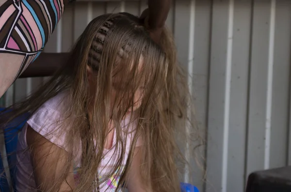 Portrait of little girl with dreadlocks — Stock Photo, Image