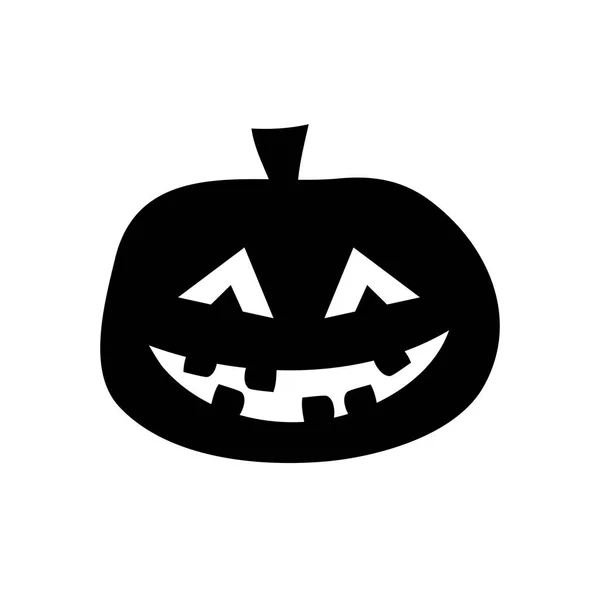 Ícone Abóbora Halloween Assinatura Jack Lantern Símbolo Silhueta Preta Design — Vetor de Stock