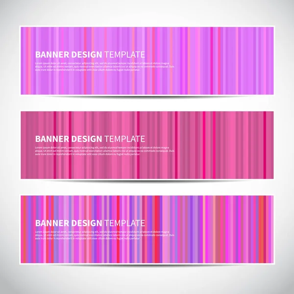 Banners Headers Met Roze Gestreepte Kleurrijke Achtergrond Vector Ontwerp Voor — Stockvector