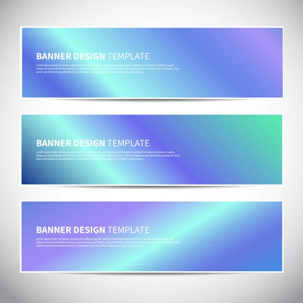 Banners Cabeçalhos Com Fundo Colorido Gradiente Azul Holográfico Design Vetores —  Vetores de Stock