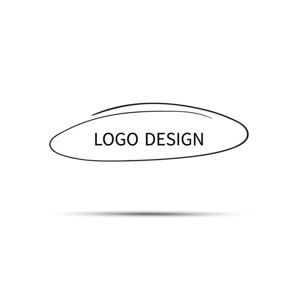 Logotypdesign Vector Handen Ritade Cirkeln Doodle Skiss Frihand Cirkulär Logo — Stock vektor