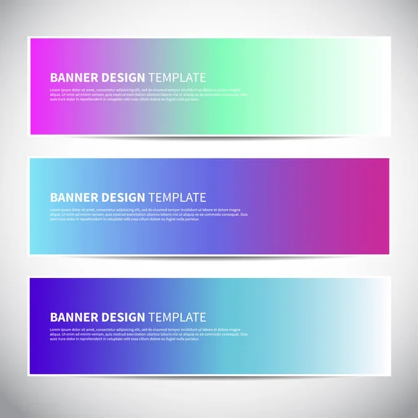 Banners Headers Met Trendy Heldere Gradiënt Kleurrijke Achtergrond Vector Ontwerp — Stockvector