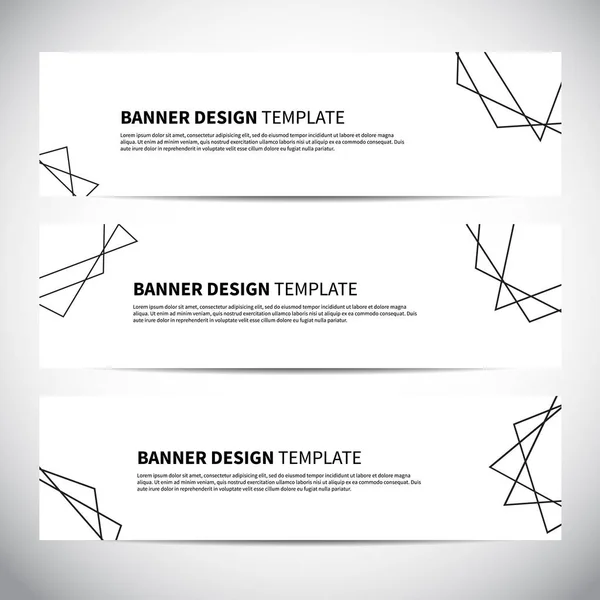 Banderoller Eller Rubriker Med Trendig Geometrisk Bakgrund Vektor Design För — Stock vektor