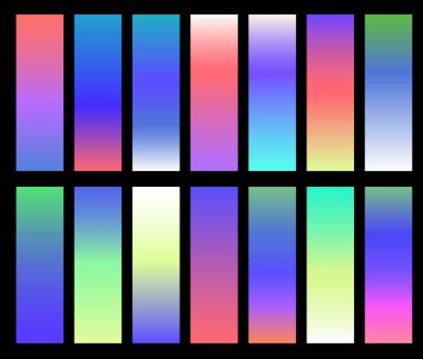 Renkli degradeler vector. Modern soyut arka plan ile ekran degrade kapakları. Banner broşürler web tasarımı için trendy kapak. Yumuşak renkler mobil ve tablet ekran için ekran Gradyan Seti ile şablon