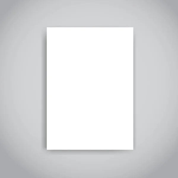 Бумажная Брошюра Шаблон Листовки Мягкими Тенями Выделениями Выделенными Сером Фоне — стоковый вектор