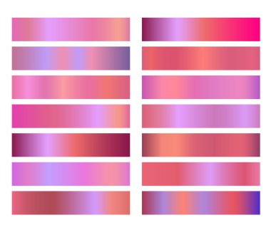 Neon holografik pembe degrade afiş şablonları veya Web sitesi başlıkları