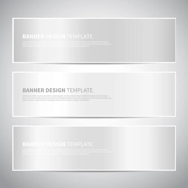 Banners. Plantillas de banner de vector de degradado brillante blanco brillante o encabezados del sitio web — Archivo Imágenes Vectoriales