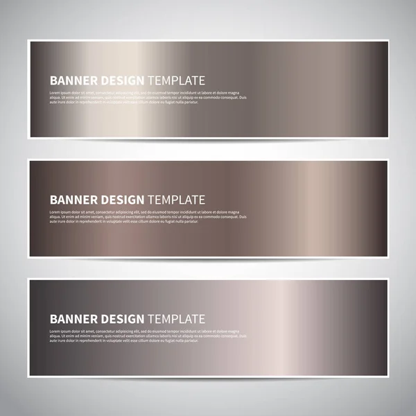 Banners. Bronzen goud gradiënt vector banner templates of website headers — Stockvector