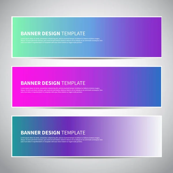 Banners of headers met trendy heldere gradiënt kleurrijke achtergrond — Stockvector