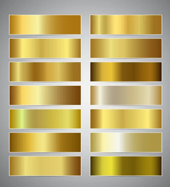 Set of gold gradient banners templates or website headers. Vector exclusive mesh Design — Stock Vector