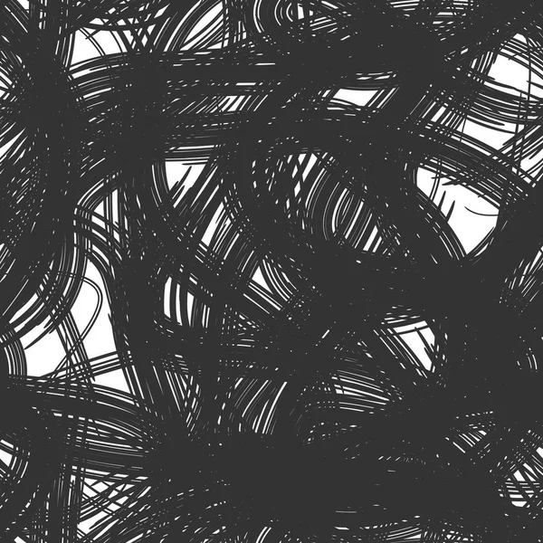Vector de patrón sin costuras. Grunge líneas negras. Monocromo abstracto — Vector de stock