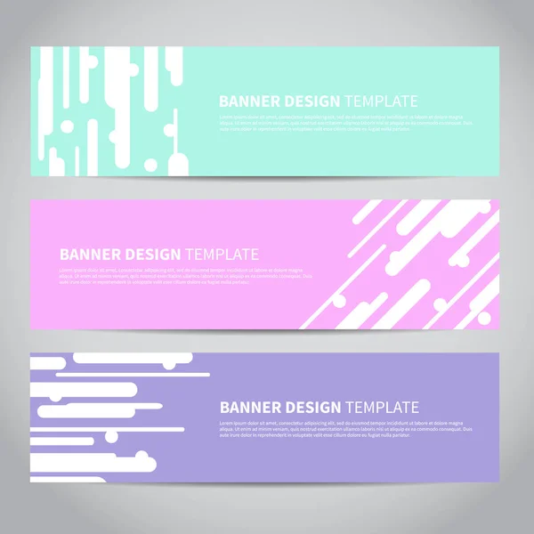 Banners Vector Design of headers web template met abstracte geometrische trendy achtergrond — Stockvector