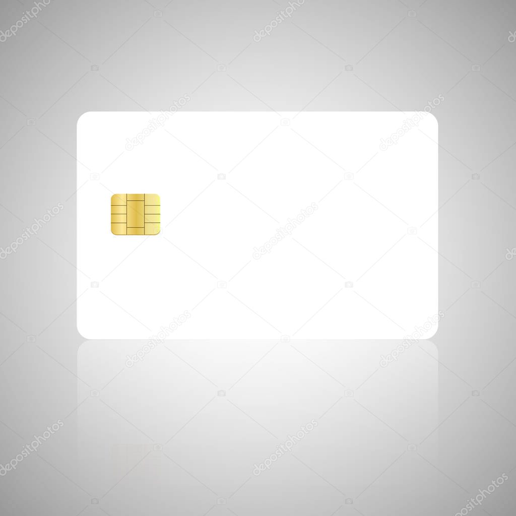 Vector empty blank credit card mock up with white background