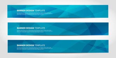 Vector banners with abstract geometric blue background clipart